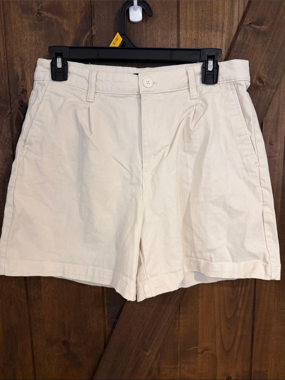 Banana Republic Cream High-Rise Bermuda Shorts